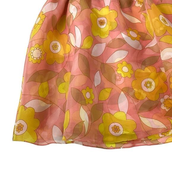 SELKIE Size Large NWT Cupcake Dress Woodstock Print Retro Floral Strapless Mini - Picture 6 of 11